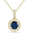 GEM SPARK GEM SPARK 14K 0.55 CT. TW. DIAMOND & SAPPHIRE NECKLACE