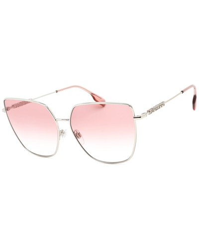 Burberry Alexis Clear Gradient Pink Cat Eye Ladies Sunglasses Be3143 10058d 61 In Silver