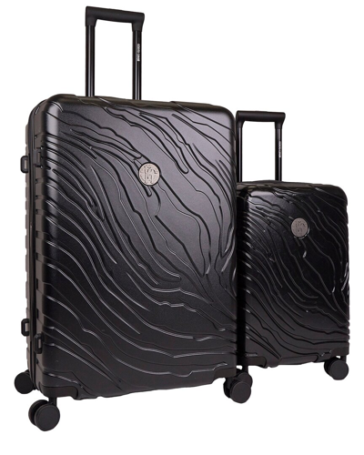 Roberto Cavalli Molded Zebra Luggage Set In Black