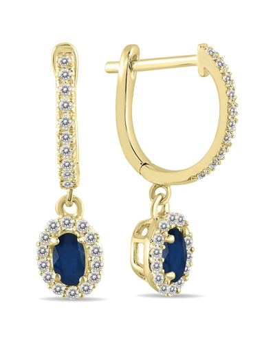 Gem Spark 14k 0.86 Ct. Tw. Diamond & Sapphire Earrings