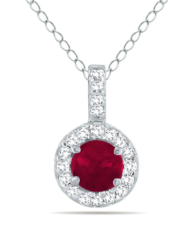 Gem Spark 14k 0.55 Ct. Tw. Diamond & Ruby Necklace