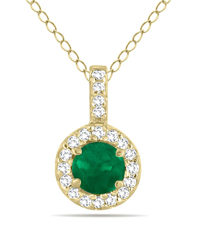 Gem Spark 14k 0.55 Ct. Tw. Diamond & Emerald Necklace