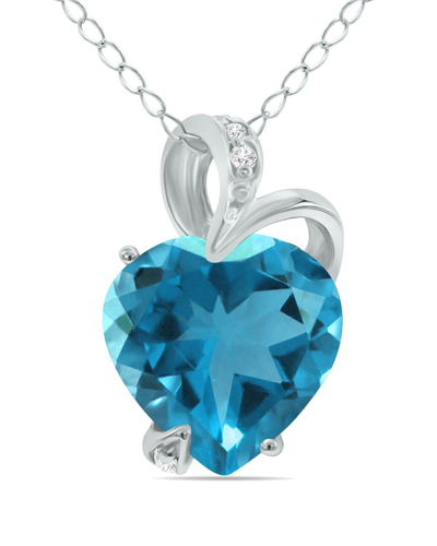 Gem Spark 14k 3.53 Ct. Tw. Diamond & Blue Topaz Necklace