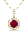 GEM SPARK GEM SPARK 14K 0.55 CT. TW. DIAMOND & RUBY NECKLACE