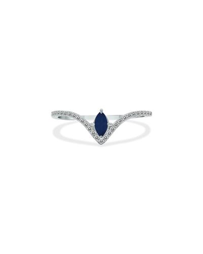 Gem Spark 14k 0.27 Ct. Tw. Diamond & Sapphire Ring
