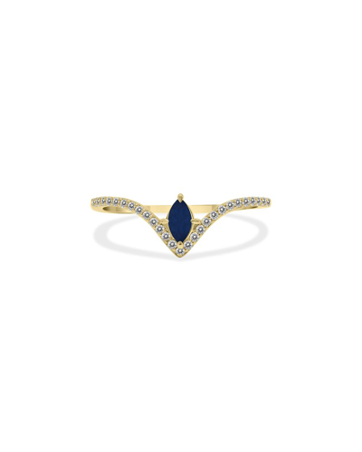 Gem Spark 14k 0.27 Ct. Tw. Diamond & Sapphire Ring