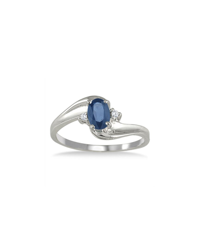 Gem Spark 14k 0.49 Ct. Tw. Diamond & Sapphire Ring