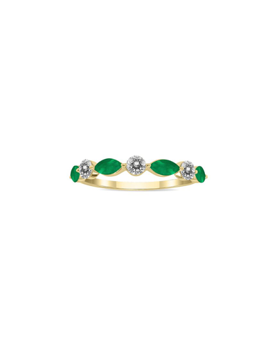Gem Spark 14k 0.81 Ct. Tw. Diamond & Emerald Ring