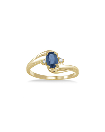 Gem Spark 14k 0.49 Ct. Tw. Diamond & Sapphire Ring
