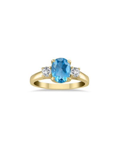 Gem Spark 14k 1.98 Ct. Tw. Diamond & Blue Topaz Ring