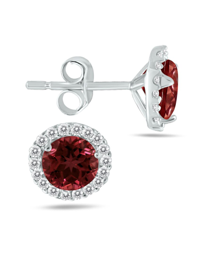 Gem Spark 14k 1.17 Ct. Tw. Diamond & Garnet Studs