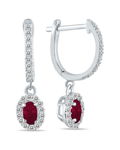 Gem Spark 14k 0.86 Ct. Tw. Diamond & Ruby Dangle Earrings