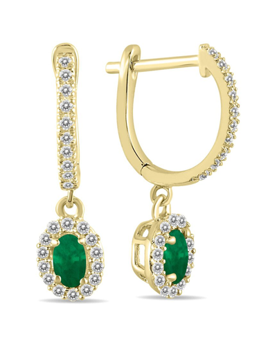 Gem Spark 14k 0.86 Ct. Tw. Diamond & Emerald Earrings