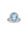 Gem Spark 14k 5.41 Ct. Tw. Diamond & Blue Topaz Ring