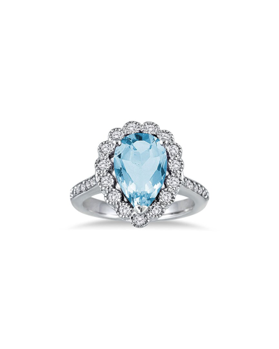 Gem Spark 14k 5.41 Ct. Tw. Diamond & Blue Topaz Ring