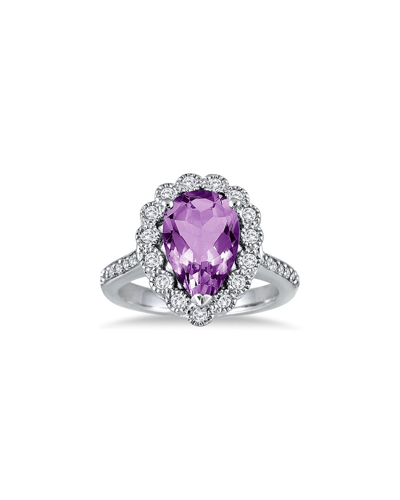 Gem Spark 14k 5.41 Ct. Tw. Diamond & Amethyst Ring