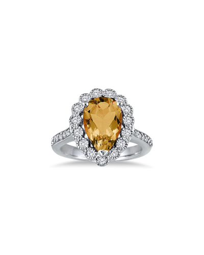 Gem Spark 14k 5.41 Ct. Tw. Diamond & Citrine Ring