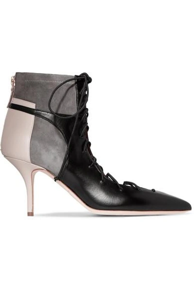 Malone Souliers Montana Lace-up Leather And Suede Ankle Boots In Black