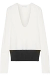 NARCISO RODRIGUEZ RIBBED WOOL AND CASHMERE-BLEND SWEATER