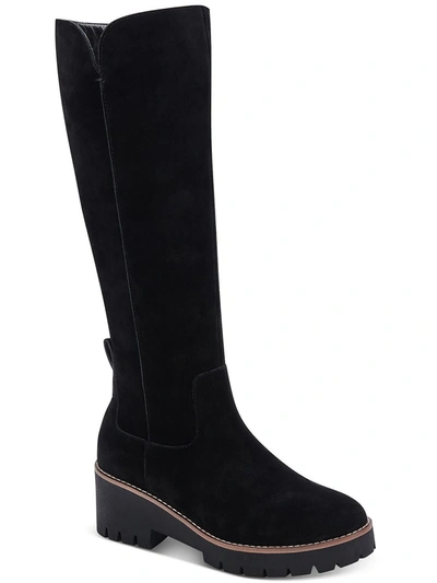 Aqua College Dash Womens Suede Tall Knee-high Boots In Black Suede