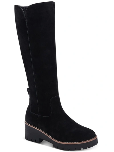 Aqua College Dash Womens Suede Tall Knee-high Boots In Black