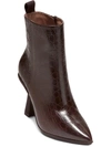COLE HAAN GA YORK WOMENS EMBOSSED LEATHER SIDE ZIP ANKLE BOOTS