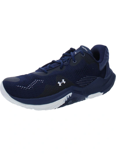 Under Armour Ua Tb Spawn 4 Mens Fitness Lace Up Running Shoes In Blue