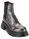 Dkny Sasha Slip On Boot Womens Leather Block Heel Chelsea Boots In Grey