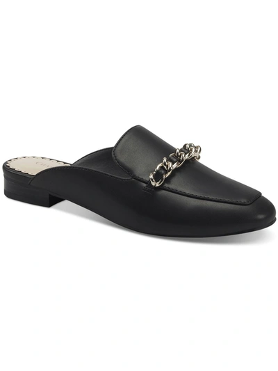 Charter Club Womens Round Toe Faux Leather Mules In Black