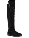 OLIVIA MILLER ANDREA WOMENS FAUX SUEDE STUDDED OVER-THE-KNEE BOOTS