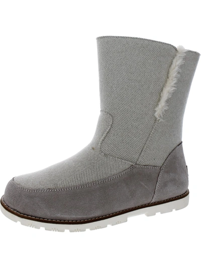 Lamo Womens Pull On Round Toe Mid-calf Boots In Grey