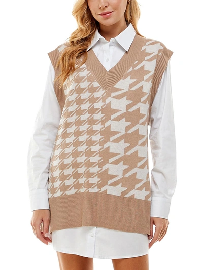 Kingston Grey Juniors Womens Short Sweater Two Piece Dress In Brown