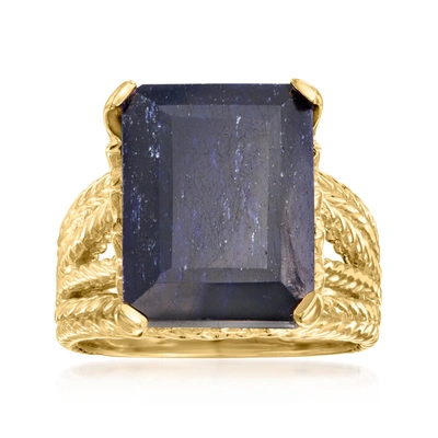 Ross-simons Sapphire Multi-row Ring In 18kt Gold Over Sterling In Blue