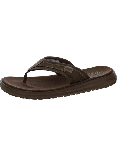 Hey Dude Sami Mens Thong Flat Flip-flops In Brown