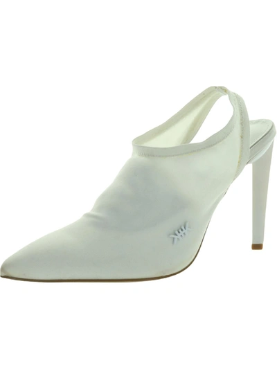 Kendall + Kylie Olly Womens Pointed Toe Ankle Slingback Heels In White