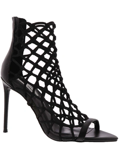 Steve Madden Francys Womens Faux Leather Caged Bootie Pumps In Black