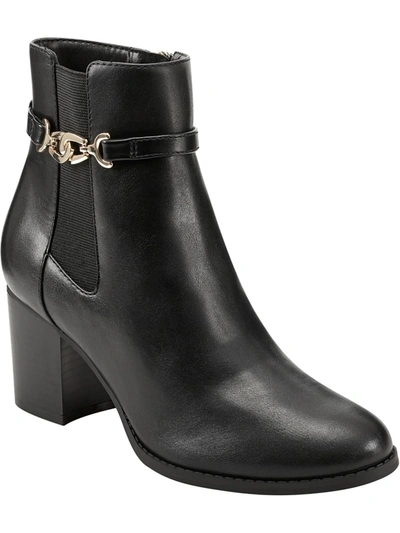 Bandolino Womens Faux Leather Side Zip Ankle Boots In Black