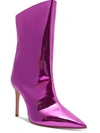Schutz Ashlee Bright Violet Metallic Leather Snake Embossed High Heel Boots In Multi