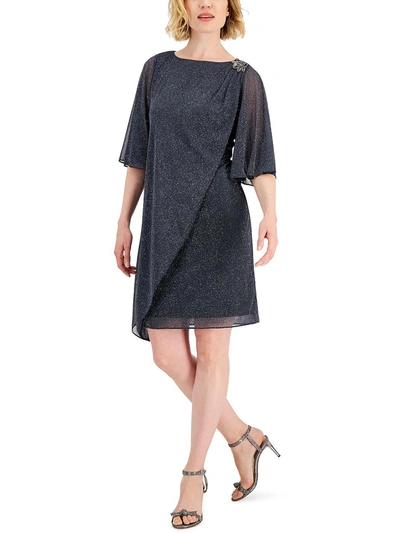 Slny Womens Beaded Knee Cocktail And Party Dress In Grey