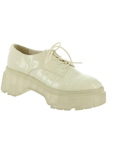 Chinese Laundry Jesty Womens Lug Sole Derby Oxfords In White