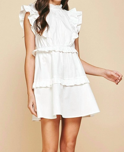 Pinch Camila Ruffle Mini Dress In White