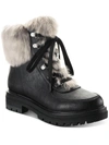 SUN + STONE ORLAA WOMENS FAUX LEATHER COLD WEATHER COMBAT & LACE-UP BOOTS