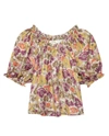 The Great The Garland Floral Puff-sleeve Top In Multi