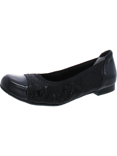 Ros Hommerson Ronnie Womens Faux Leather Dressy Ballet Flats In Black