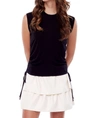 ILTM MADISON IVY DRAWSTRING SLEEVELESS TOP IN BLACK