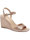 Thalia Sodi Vira Womens Rhinestone Ankle Strap Wedge Heels In Multi