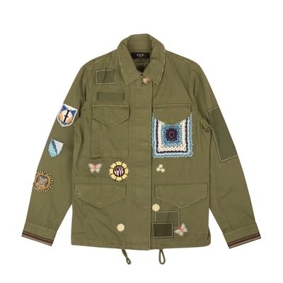 Amiri Green Cotton M65 Military Trench Jacket