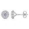 Mimi & Max 1 1/3ct Dew Created Moissanite Round Halo Stud Earrings In Sterling Silver In White
