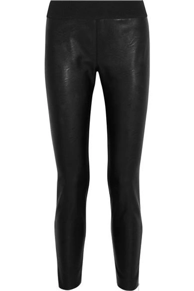 Stella Mccartney Darcelle Faux Leather And Jersey Leggings In Black
