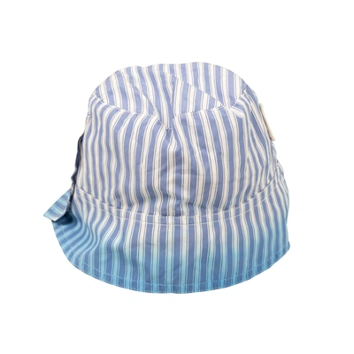 Marni Iris Blue Dip Dyed Poplin Stripe Hat